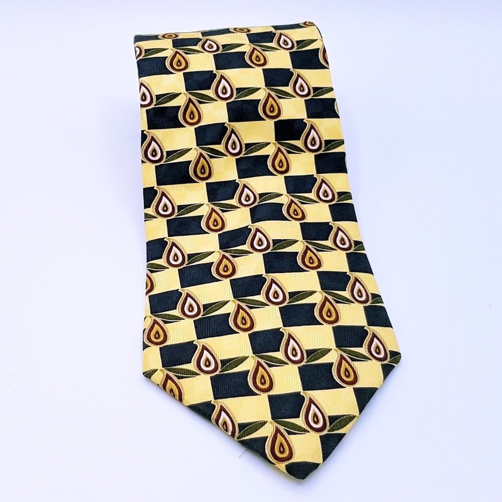 NAUTICA Silk Tie Necktie Paisley Tear Drop